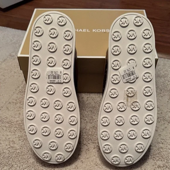 Michael Kors Black and Gold Star Sneakers - Picture 3 of 6